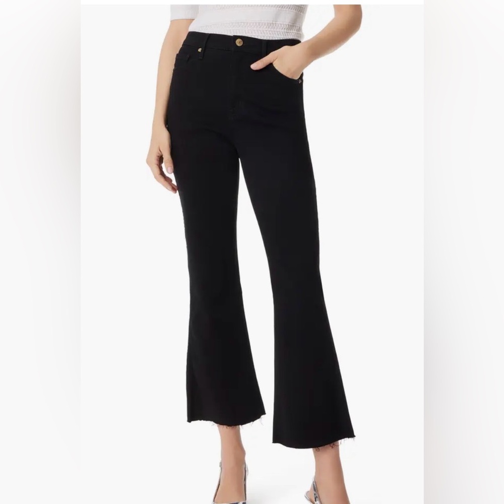 Sam Edelman Black High-Rise Slight Stiletto Crop Bootcut Jeans